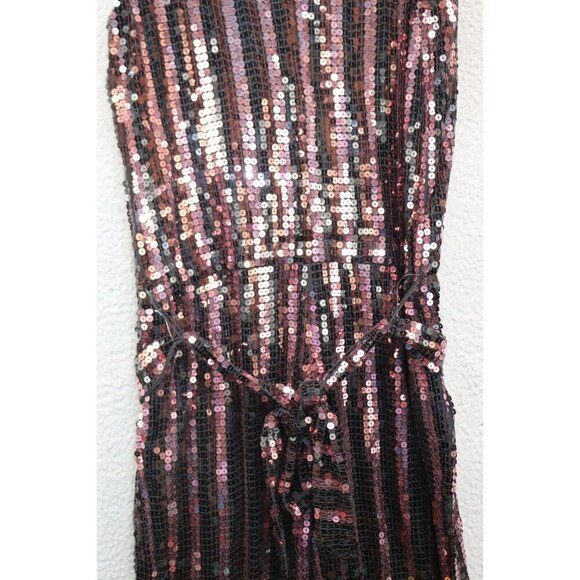 Michael Kors Allover Sequins Jumpsuit-Size Small-Pockets-Evening-Party-Belted - Picture 11 of 13